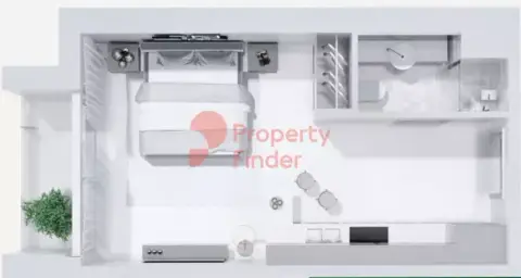 Plattegrond van Studio in Golf Views Seven City JLT