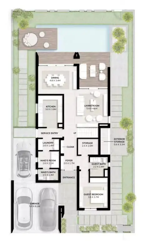 Plattegrond van 4 slaapkamers in Harmony By Majid Al Futtaim