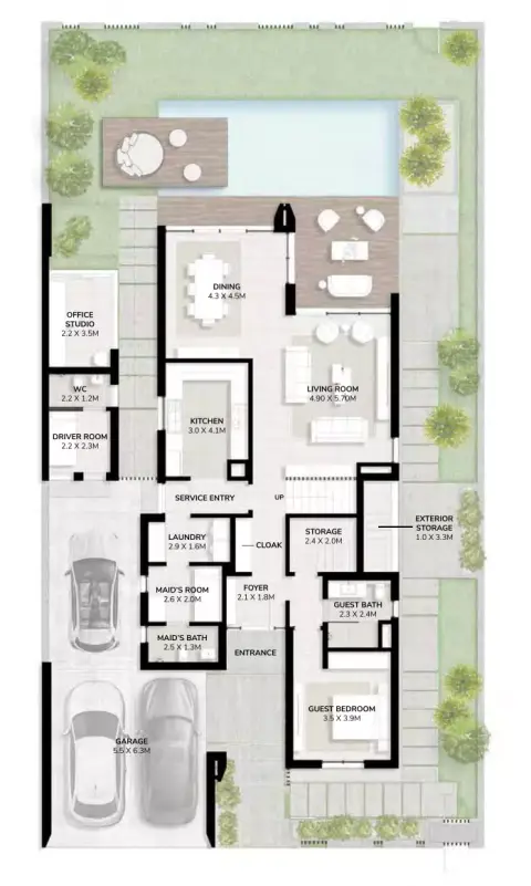 Plattegrond van 5 slaapkamers in Harmony By Majid Al Futtaim