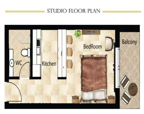 Plattegrond van Studio in Dar Al Jawhara