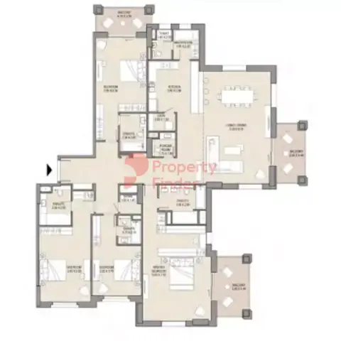 Plattegrond van 4 slaapkamers in Asayel