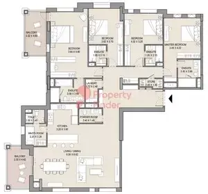 Plattegrond van 4 slaapkamers in Asayel