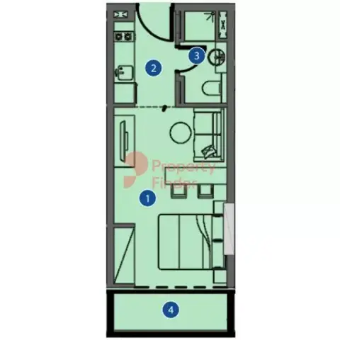 Plattegrond van Studio in Azizi Riviera 34