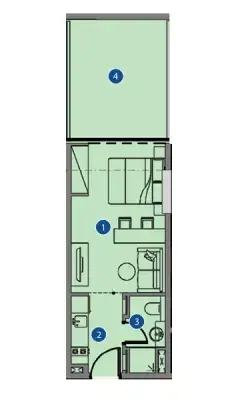Plattegrond van Studio in Azizi Riviera 40