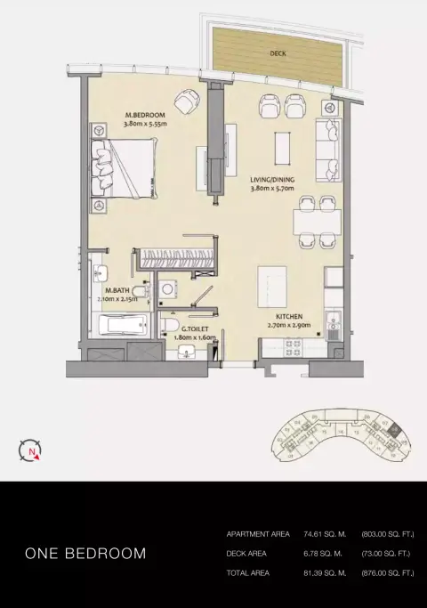 Plattegrond van 1 slaapkamer in Imperial Avenue
