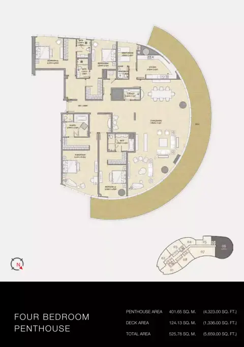 Plattegrond van 4 slaapkamers in Imperial Avenue