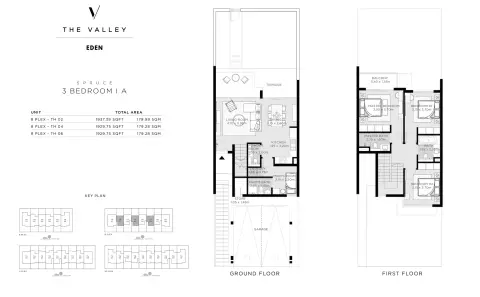 Plattegrond van 3 slaapkamers in Eden