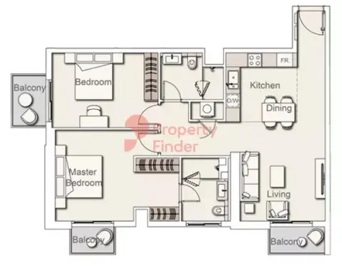 Plattegrond van 2 slaapkamers in Belgravia Heights Phase 2 By Ellington