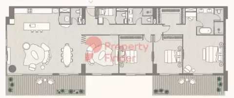 Plattegrond van 3 slaapkamers in Kempinski Residences
