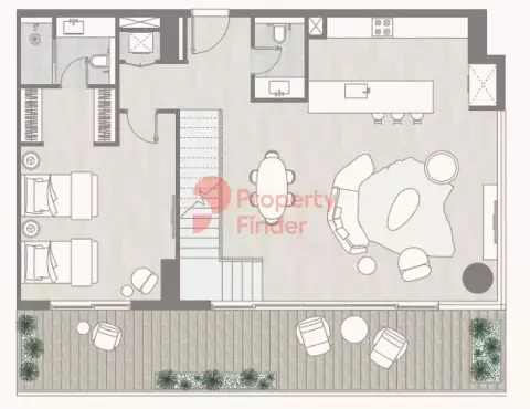 Plattegrond van 2 slaapkamers in Kempinski Residences