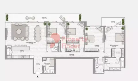 Plattegrond van 4 slaapkamers in La Vie