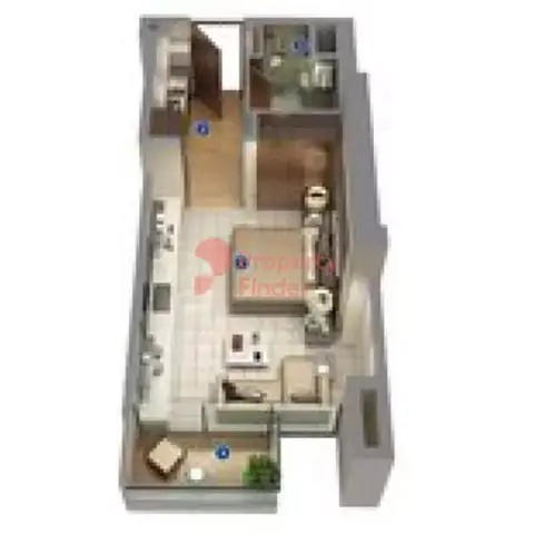 Plattegrond van Studio in Azizi Riviera 24