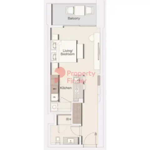 Plattegrond van Studio in Wilton Park Residences By Ellington