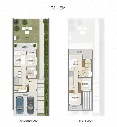 Plattegrond van 3 slaapkamers in Green Acres