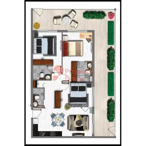 Plattegrond van 3 slaapkamers in Vincitore Benessere