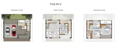 Plattegrond van 3 slaapkamers in Veneto Villas