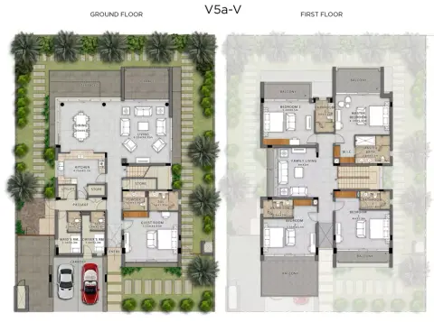Plattegrond van 5 slaapkamers in Veneto Villas