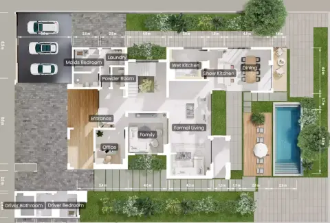 Plattegrond van 4 slaapkamers in Nura