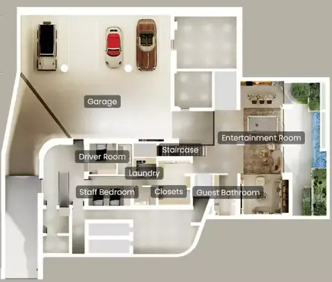 Plattegrond van 6 slaapkamers in Nura