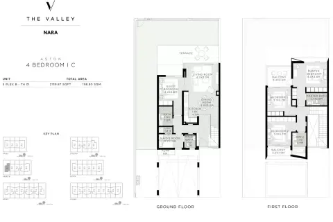 Plattegrond van 4 slaapkamers in The Valley by Emaar