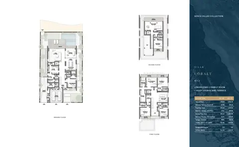 Plattegrond van 6 slaapkamers in Frond D Beach Collection Villas BLUE HORIZON