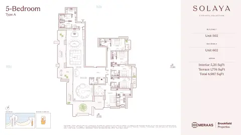 Plattegrond van 5 slaapkamers in Solaya 1,2 and 3