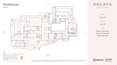 Plattegrond van 5 slaapkamers in Solaya 1,2 and 3