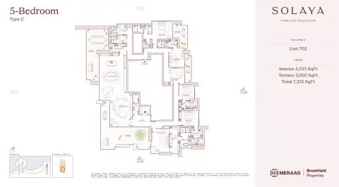 Plattegrond van 5 slaapkamers in Solaya 1,2 and 3