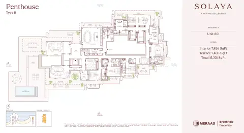 Plattegrond van 5 slaapkamers in Solaya 1,2 and 3