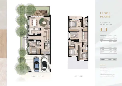 Plattegrond van 4 slaapkamers in Rayhan 1 at Waada