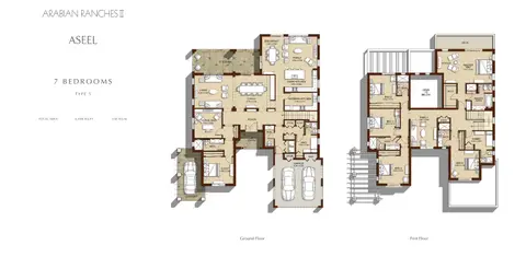 Plattegrond van 7 slaapkamers in Aseel Villas
