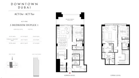 Plattegrond van 3 slaapkamers in ACT Towers