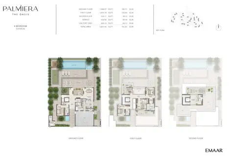 Plattegrond van 4 slaapkamers in Palmiera at The Oasis