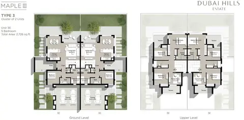 Plattegrond van 5 slaapkamers in Maple III Townhouses