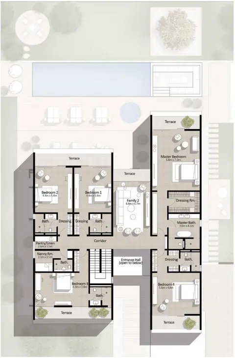 Plattegrond van 6 slaapkamers in Fairway Vistas