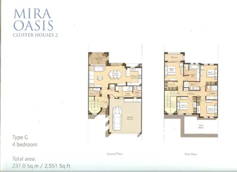 Plattegrond van 4 slaapkamers in Mira Oasis