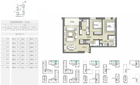 Plattegrond van 2 slaapkamers in Park Point
