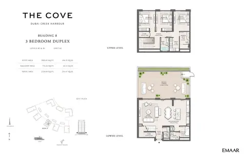 Plattegrond van 3 slaapkamers in The Cove Creek Harbour
