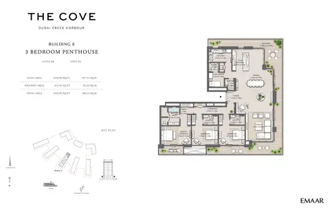 Plattegrond van 3 slaapkamers in The Cove Creek Harbour