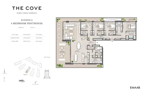Plattegrond van 4 slaapkamers in The Cove Creek Harbour