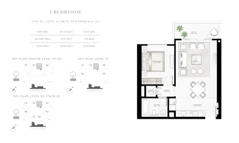 Plattegrond van 2 slaapkamers in Sunrise Bay