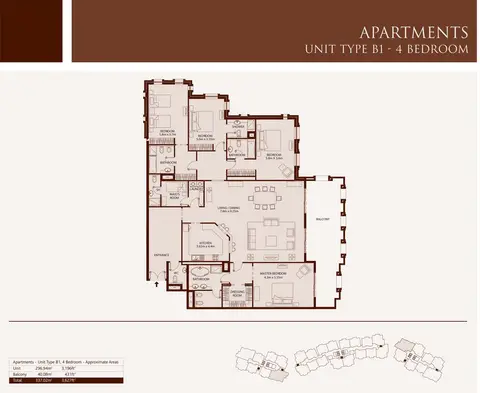 Plattegrond van 4 slaapkamers in Balqis Residence
