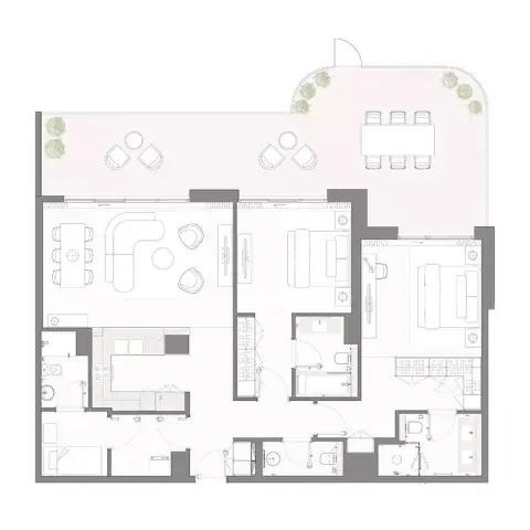 Plattegrond van 2 slaapkamers in Bay Grove Residences Phase 4 By Nakheel