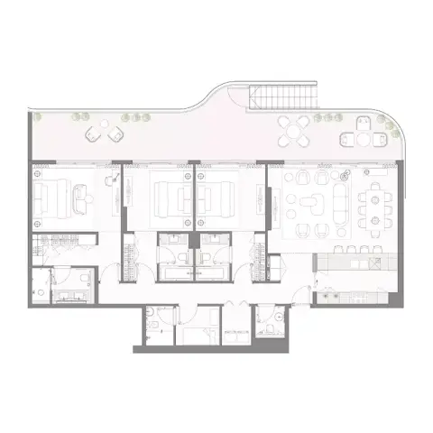 Plattegrond van 3 slaapkamers in Bay Grove Residences Phase 4 By Nakheel