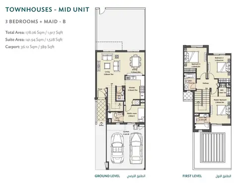 Plattegrond van 3 slaapkamers in Villanova Amaranta