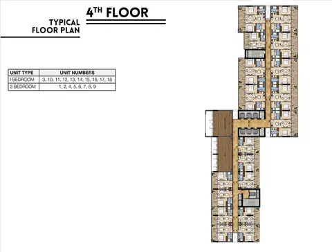 Plattegrond van 2 slaapkamers in VERA Residences