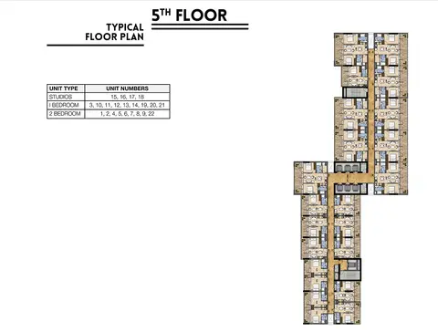 Plattegrond van Studio in VERA Residences