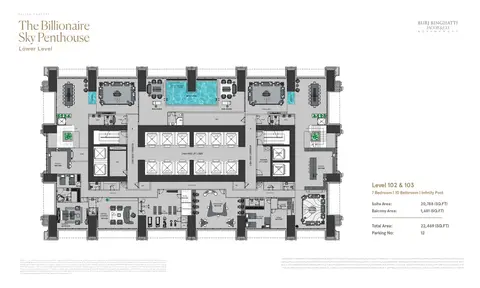 Plattegrond van 7 slaapkamers in Burj Binghatti