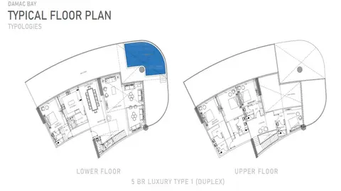 Plattegrond van 5 slaapkamers in Damac Bay Cavalli