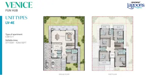 Plattegrond van 6 slaapkamers in Lagoons Venice